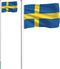 vidaXL - Vlag - met - vlaggenmast - Zweden - 6,23 - m - aluminium
