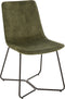 J-Line stoel Catia - metaal/textiel - groen - 2 stuks