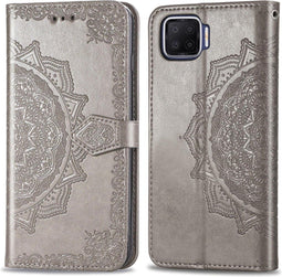iMoshion Hoesje Geschikt voor Oppo A73 (5G) Hoesje Met Pasjeshouder - iMoshion Mandala Bookcase - Grijs