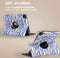 imoshion Tablet Hoes - Geschikt voor iPad Pro 11 (2022) / Pro 11 (2021) / Pro 11 (2020) / Pro 11 (2018) - 360° Draaibare Design Bookcase 2.0 - White Blue Stripes