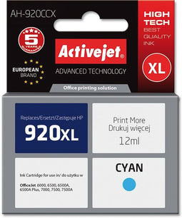 Activejet AH-920CCX - Inktcartridge - Cyaan - 12ml