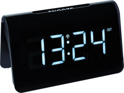 TFA ICON - Radiogestuurde LED Wekker - Alarm met Snoozefunctie - Zwart/Wit