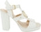 Liu Jo Hebe 15 - Dames Sandalen met Blokhak - Goudkleurige Accenten - Wit - Maat 39