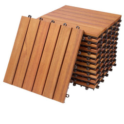 Casaria Acacia - Houten tegelset 30x30cm - Weerbestendig - (11 stuks)