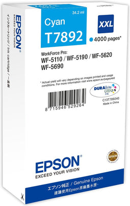 Epson T7892XXL - Inktcartridge / Cyaan / Extra Hoge Capaciteit