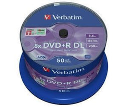 Verbatim DVD+R 8,5GB DL 8x - Cakebox (50x)