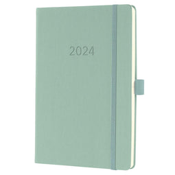 Sigel agenda 2024 - Conceptum - A5 - 2 pagina's / 1 week - mint groen - SI-C2472