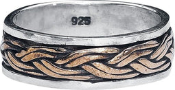 Keltische Knoop - 925 Zilveren Ring met Brons - Bewegende Ring - Maat 59 (R156.59)