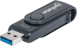Manhattan 101981 - Mini Multi-Card Reader/Writer - 24-in-1 USB 3.0 - Zwart