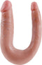 King Cock U-Shaped Double Trouble Dubbele Dildo Small - beige