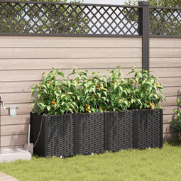 vidaXL - Tuinplanten - met - watergeven - systeem - 4 - stuks - zwart