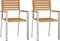 vidaXL - Stapelbare - Tuinstoelen - 2 - stuks - Massief - Teak - & - RVS