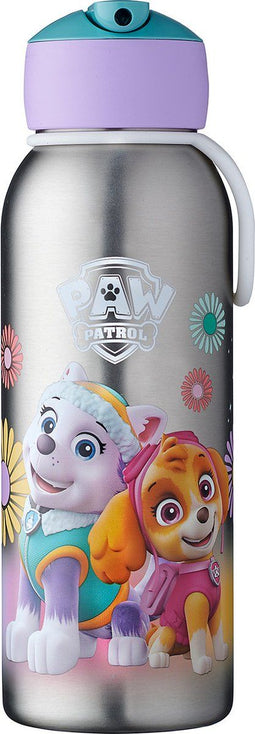 Mepal isoleerfles flip-up Campus – 350 ml – 12 uur koud / 9 uur warm – Drinkfles met rietje voor kinderen – Paw Patrol Girls
