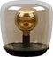 Atmooz - Tafellamp Unami - E27 - Slaapkamer / Woonkamer - Sfeerlamp Industrieel - Glazen kap + metalen schotel - Hoogte 30cm