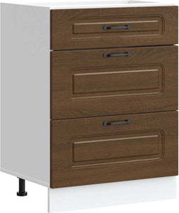 vidaXL - Keuken - onderkast - Kalmar - bewerkt - hout - bruin - eikenkleur