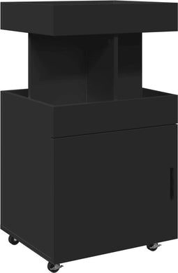 vidaXL - Drankkar - 50x41x89 - cm - bewerkt - hout - zwart