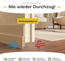 five dots Tochtstopper voor deuren - siliconen zelfklevend - houdt warmte binnen