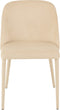 J-Line stoel Charlotte - textiel/metaal - beige - 2 stuks