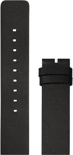 LEFF amsterdam - Horlogebandje - Leren Band D42 - Zwart - 22 mm