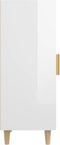 vidaXL - Dressoir - 34,5x34x90 - cm - bewerkt - hout - hoogglans - wit