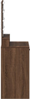 vidaXL - Kaptafel - met - LED - Verlichting - Bruin - Eiken - 50x41x140 - cm