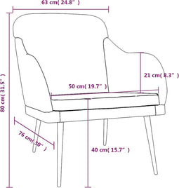 vidaXL Fauteuil 63x76x80 cm fluweel crèmekleurig