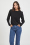Vila Viril - Trui O-neck L/s Femme Knit Top - Fijn gebreid - Zwart Dames Maat L