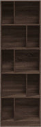 vidaXL - Boekenkast - 57x28,5x174 - cm - bewerkt - hout - bruin - eikenkleurig