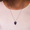 TI SENTO Ketting 3918BL - Zilveren dames ketting - Lapis stijl steen - Donkerblauw - 45 cm