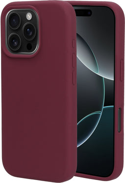 Mobiparts iPhone 16 Pro - Silicone Cover - Soft-touch - Plum Red
