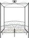 vidaXL - Hemelbedframe - metaal - grijs - 160x200 - cm