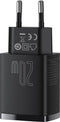 Baseus Compact Quick Wall Charger - 20W - 1x USB-A 1x USB-C - Zwart