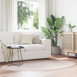 vidaXL - Tapijt - 'HUARTE'in - Zand - kleur, - 120x170 - cm, - Ovaal