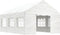 vidaXL - Prieel - met - dak - 6,69x4,08x3,22 - m - polyetheen - wit