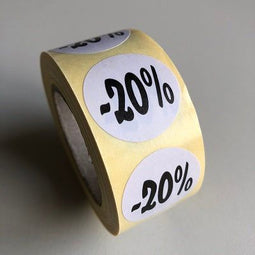 Klika - Etiket wit 27mm -20% 500/rol - 40 stuks