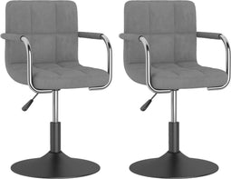 vidaXL - Eetkamerstoelen - draaibaar - 2 - st - fluweel - lichtgrijs