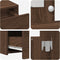 vidaXL - Make-Up - Tafel - met - LED - Verlichting - en - Wandplank - - - Bruin - Eiken