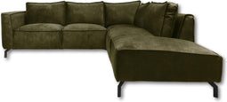 Hoekbank Rechts Morgan - 261x248x88 - Adore 59 Moss groen - Velours