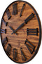 NeXtime - Grote industrial wandklok - 50cm - Stil - Donker Hout - Zwart Metaal - Manchester