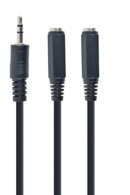 Gembird CCA-415-0.1M - 3.5mm audio splitter kabel - 1 male naar 2 female - Zwart