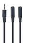 Gembird CCA-415-0.1M - 3.5mm audio splitter kabel - 1 male naar 2 female - Zwart