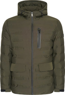 Mario Russo Padded Woven Jacket - Jas Heren - Winterjas Heren - Waterafstotend - Winddicht - Groen - L