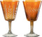 J-Line Voet Verticaal Hal glas - drinkglas - oranje - 2 stuks - woonaccessoires