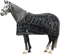 EQUEST Paardendeken - Dralon Globe Editie - 181x177x1 cm - Zwart