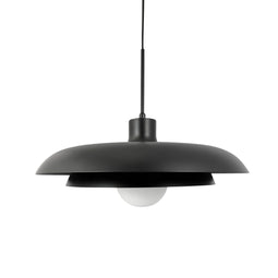 AVA - Hanglamp - Zwart met glazen koepel