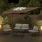 vidaXL - Zweefparasol - met - LED-verlichting - 400x300 - cm - taupe