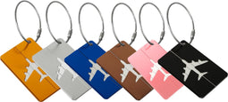 Aluminium Bagagelabels - 6 Stuks - Adreslabels - Kofferlabel - Diverse Kleuren