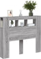 Hoofdeinde met LED 120x18,5x103,5 cm bewerkt hout grijs sonoma