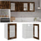 vidaXL - Wandkast - Lyon - 40x31x60 - cm - glas - en - bewerkt - hout - gerookt - eikenkleurig