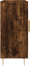 vidaXL - Dressoir - 90x34x80 - cm - bewerkt - hout - gerookt - eikenkleurig